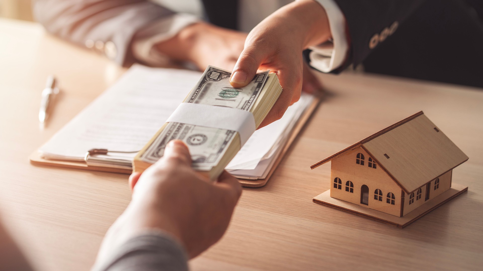 Customer paying for real estate or rent